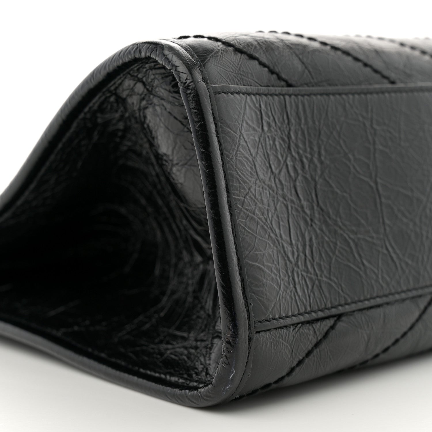 Saint Laurent Crinkled Calfskin Matelasse Monogram Medium Niki Shopper Tote Black 9 of 10
