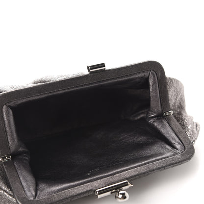 Chanel Metallic Crackled Calfskin Monte Carlo Clutch Dark Silver 5 of 10
