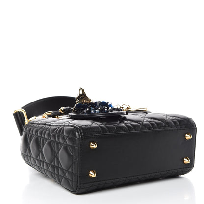 Christian Dior Lambskin Cannage Small Jeweled Lady Dior Black 4 of 10