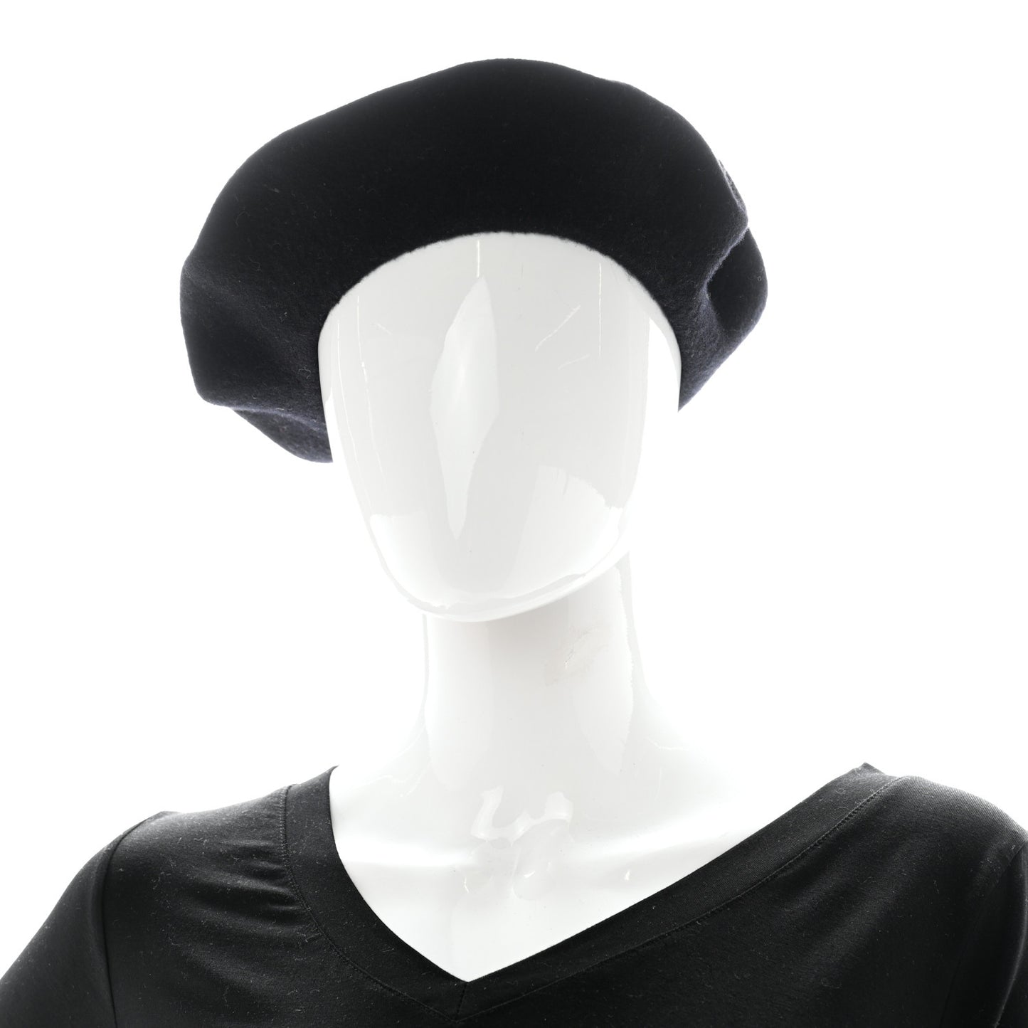Wool Beret Hat M Black