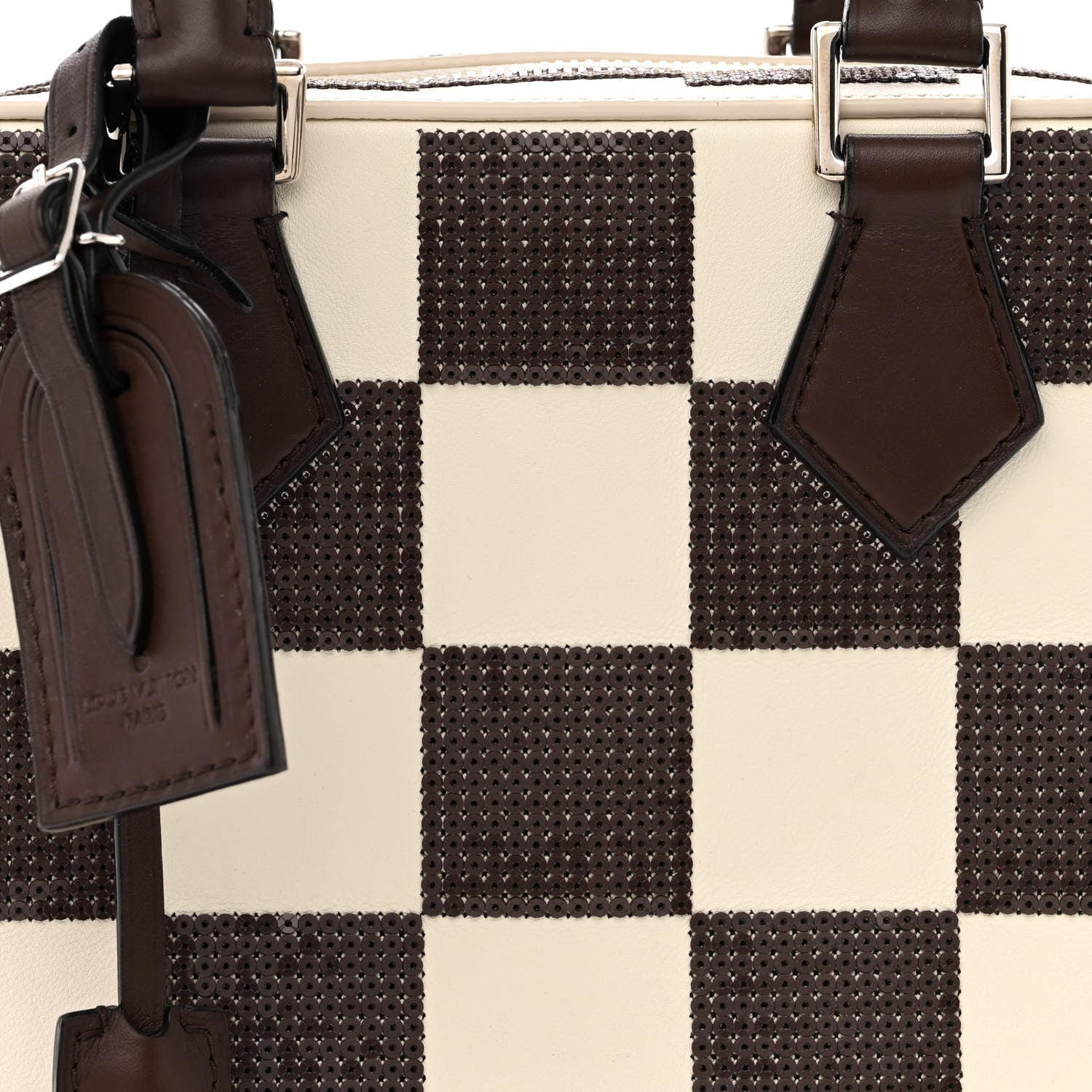Louis Vuitton Damier Cubic Sequin Runway Square Tote Brown 7 of 9