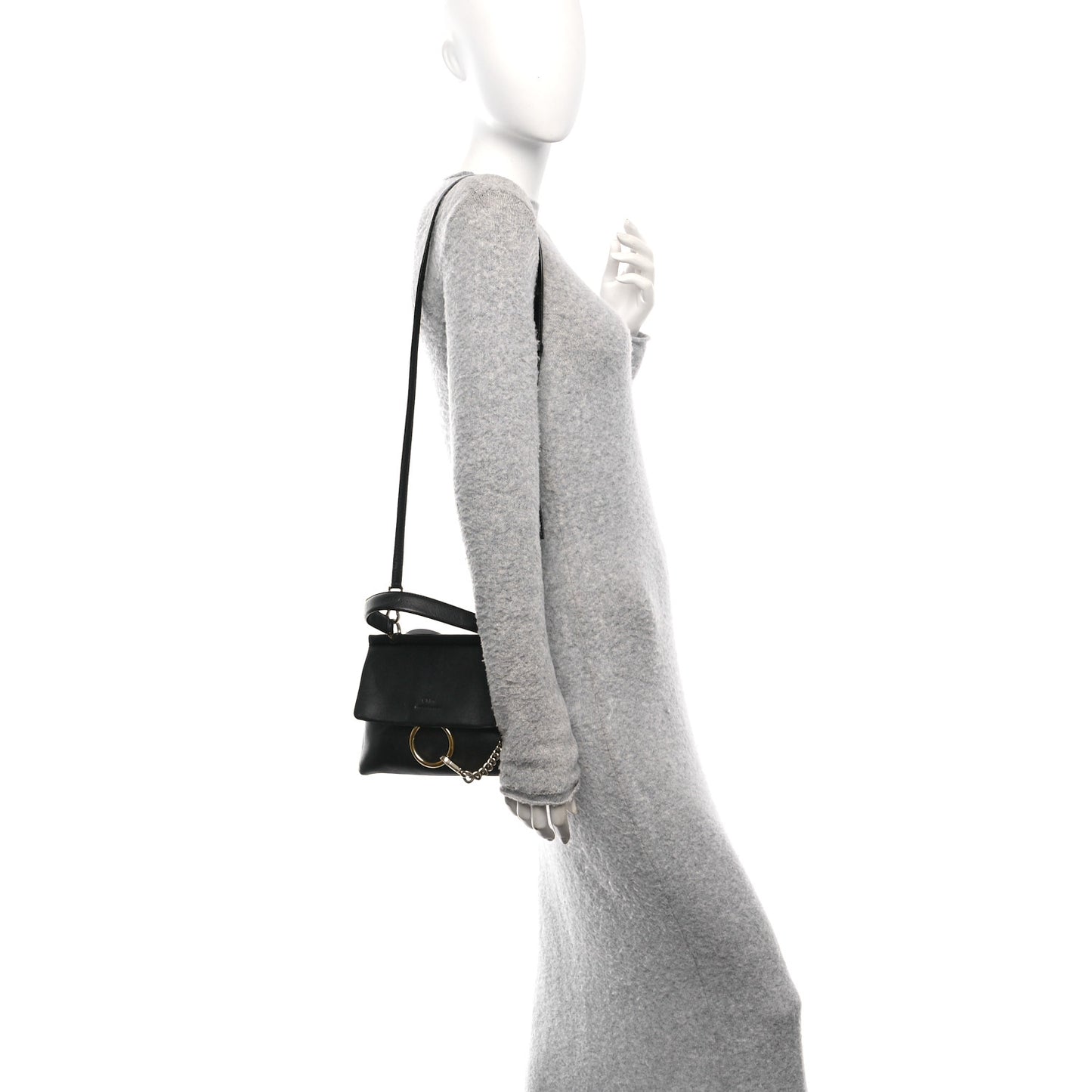 Lambskin Small Faye Top Handle Bag Black