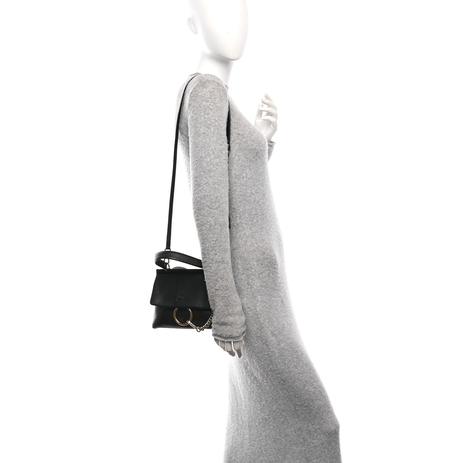 Chloe Lambskin Small Faye Top Handle Bag Black 2 of 9