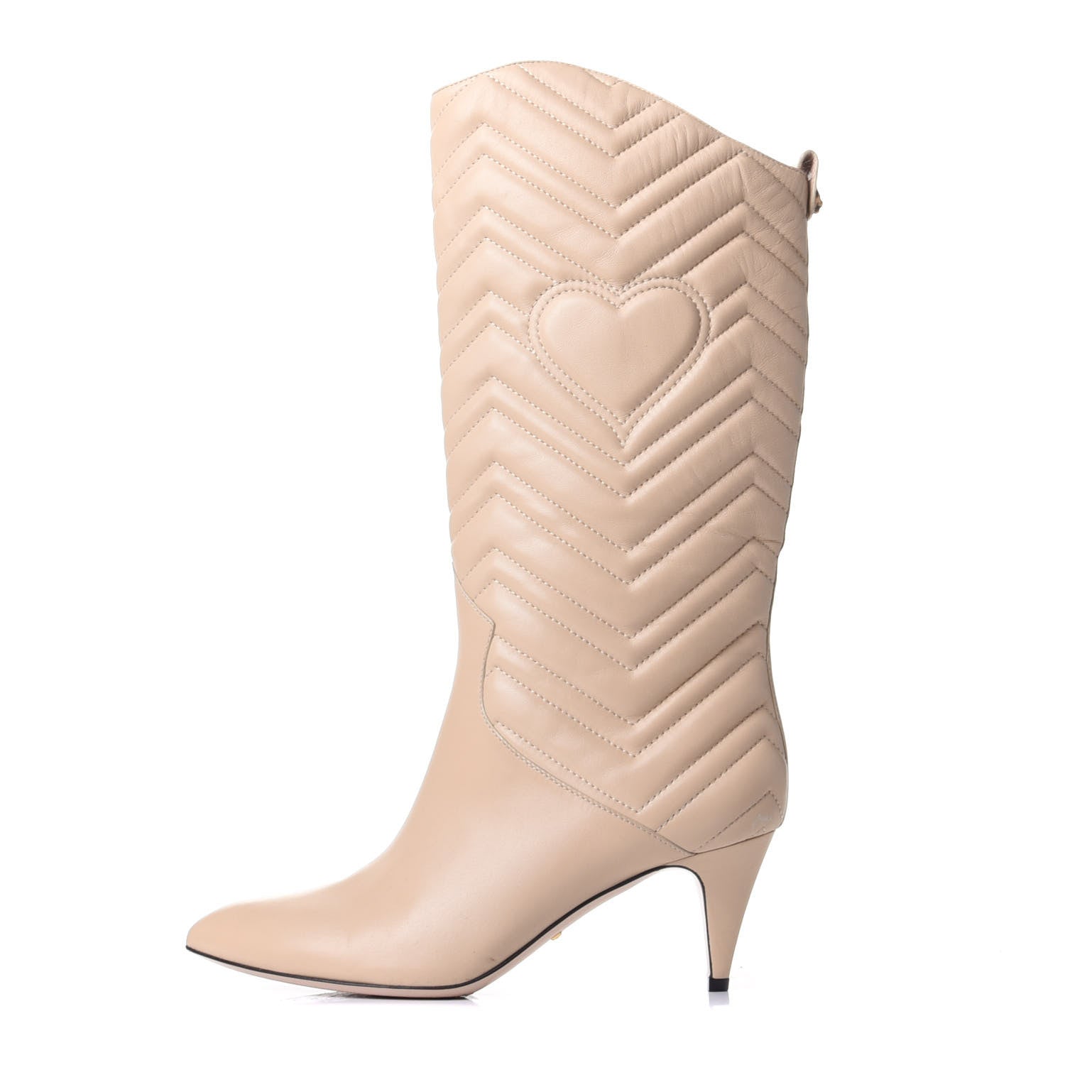Gucci Nappa Matelasse Nina Low Heel Pointy Boots 40 Sand Storm 1 of 11