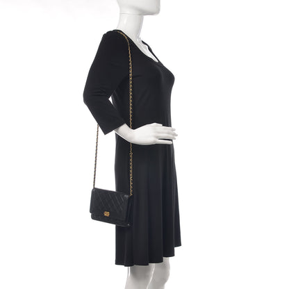 Chanel Lambskin Quilted Boy Wallet On Chain WOC Black 2 of 12