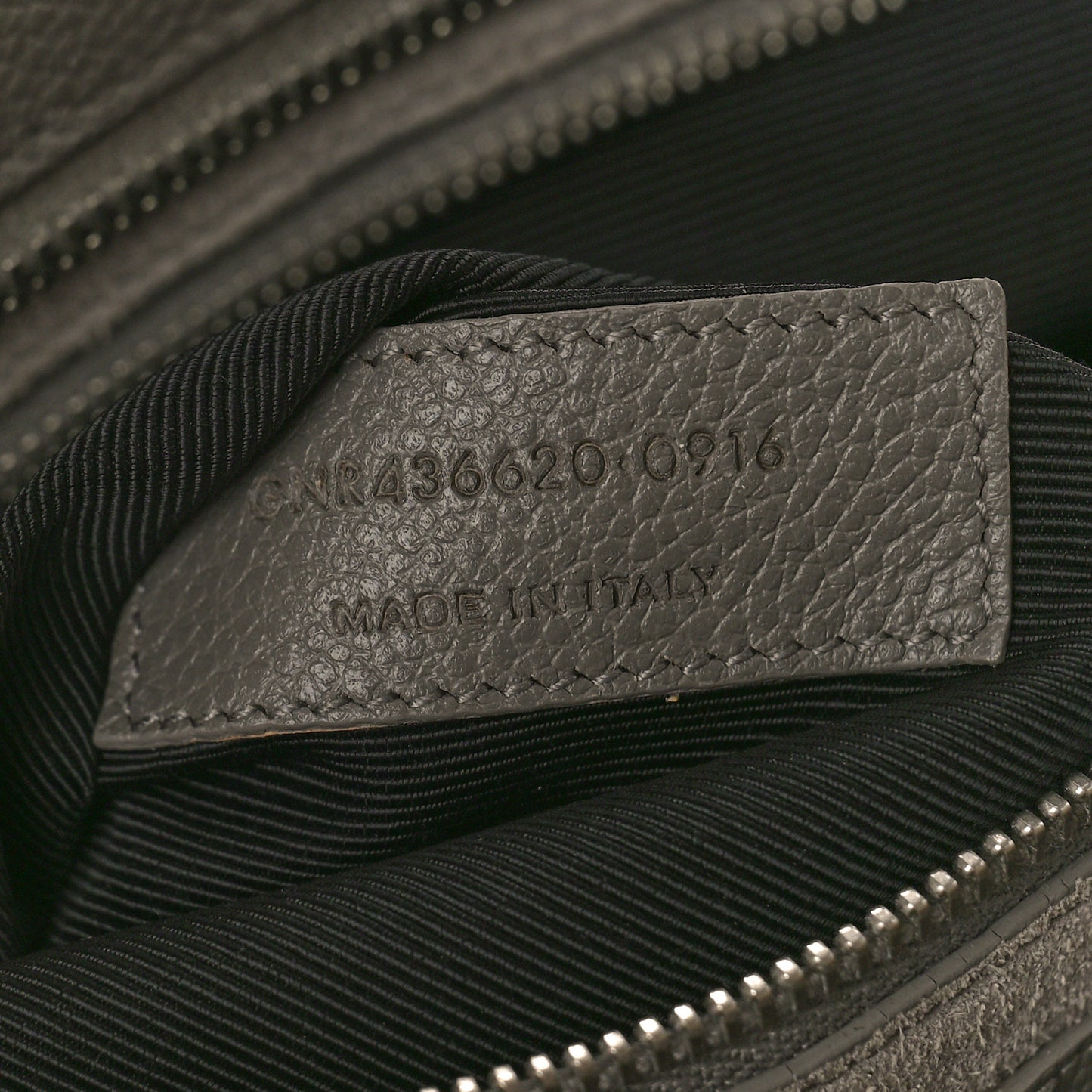 Grained Calfskin Small Cabas Rive Gauche Fog