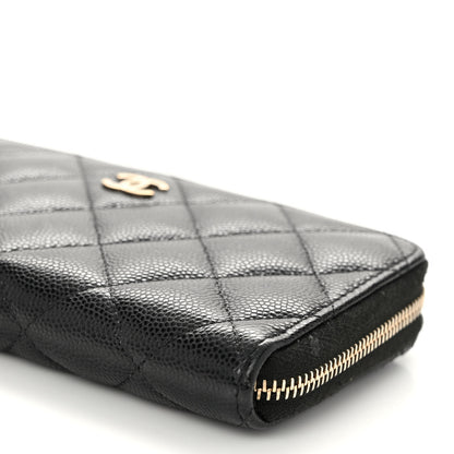 Chanel Caviar Quilted Medium Zip Around Wallet Black 10 of 11