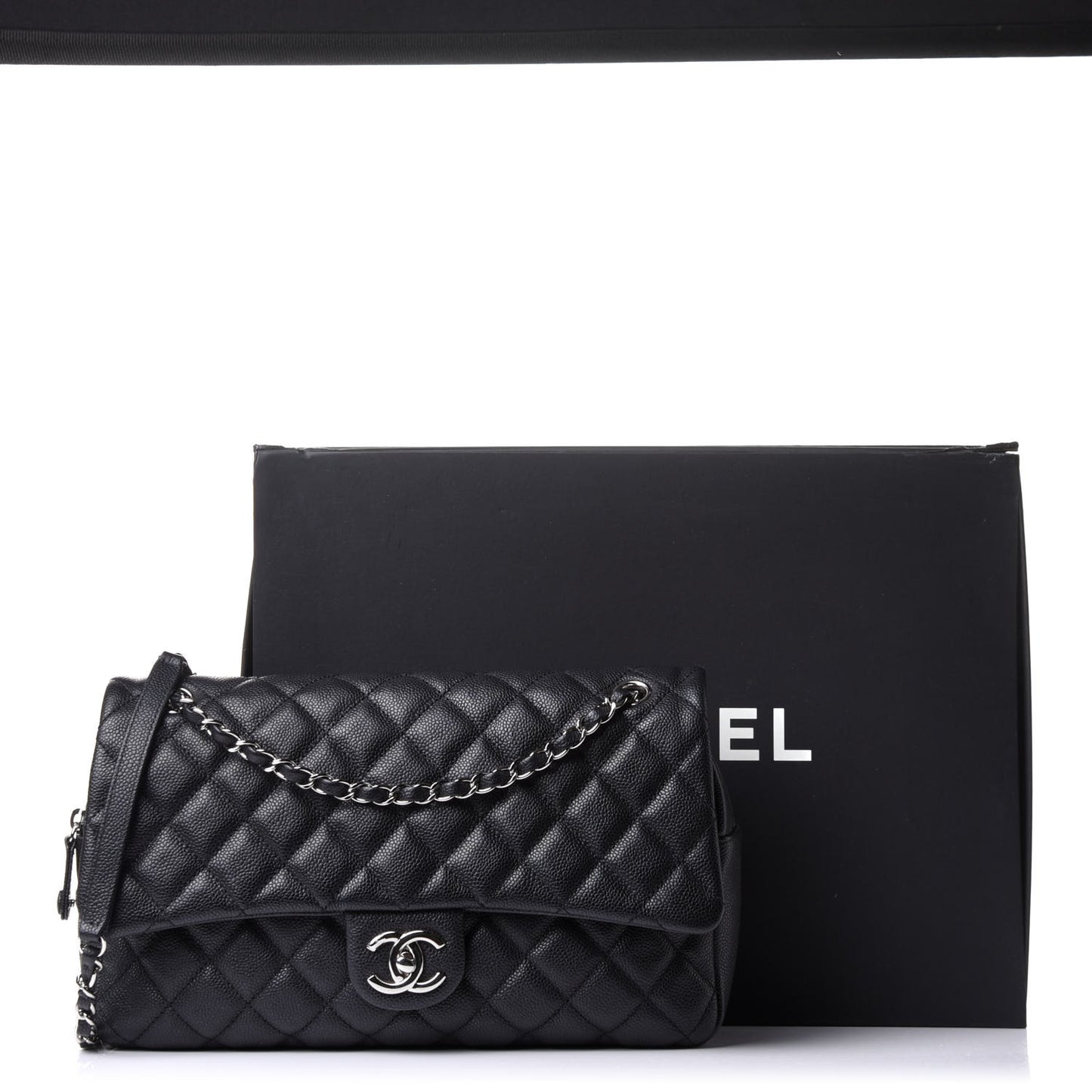 Caviar Quilted Jumbo Easy Flap Black
