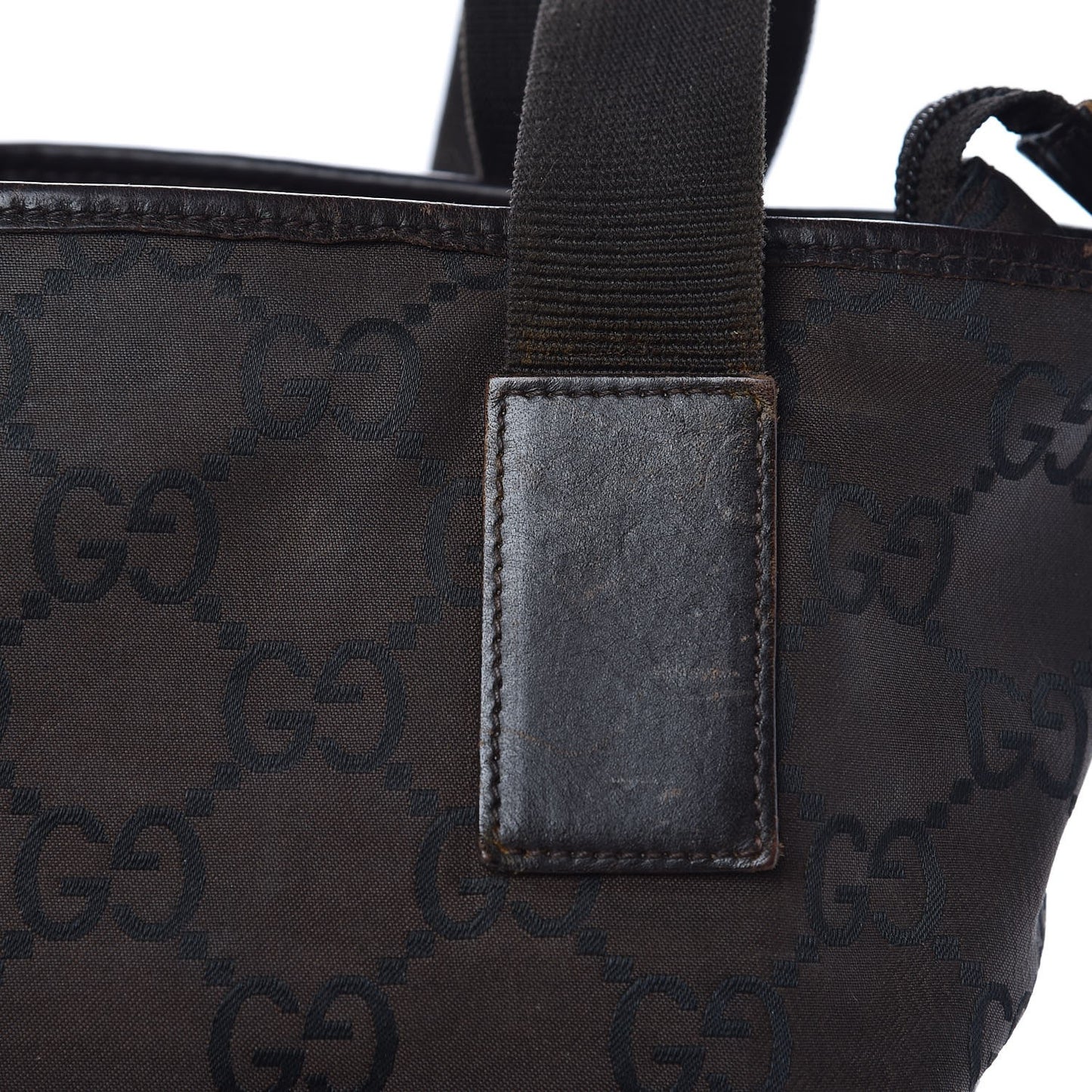 Nylon Monogram Tote Brown