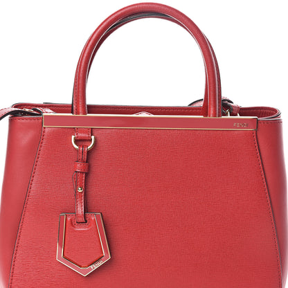Fendi Vitello Elite Flamingo Petite 2Jours Tote Mattone 7 of 9