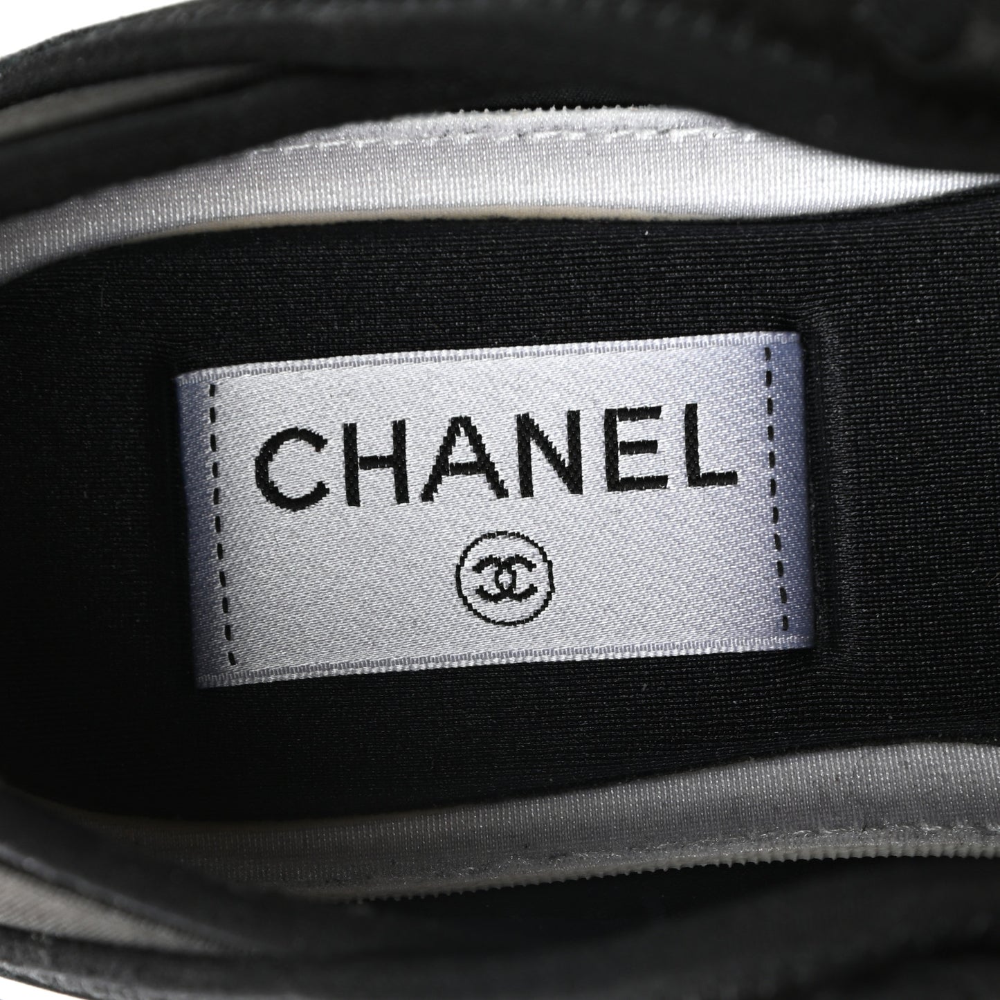 Velvet Calfskin Mixed Fibers CC Sneakers 37 Black