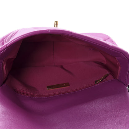 Chanel Lambskin Quilted Medium 19 Flap Purple 5 of 10