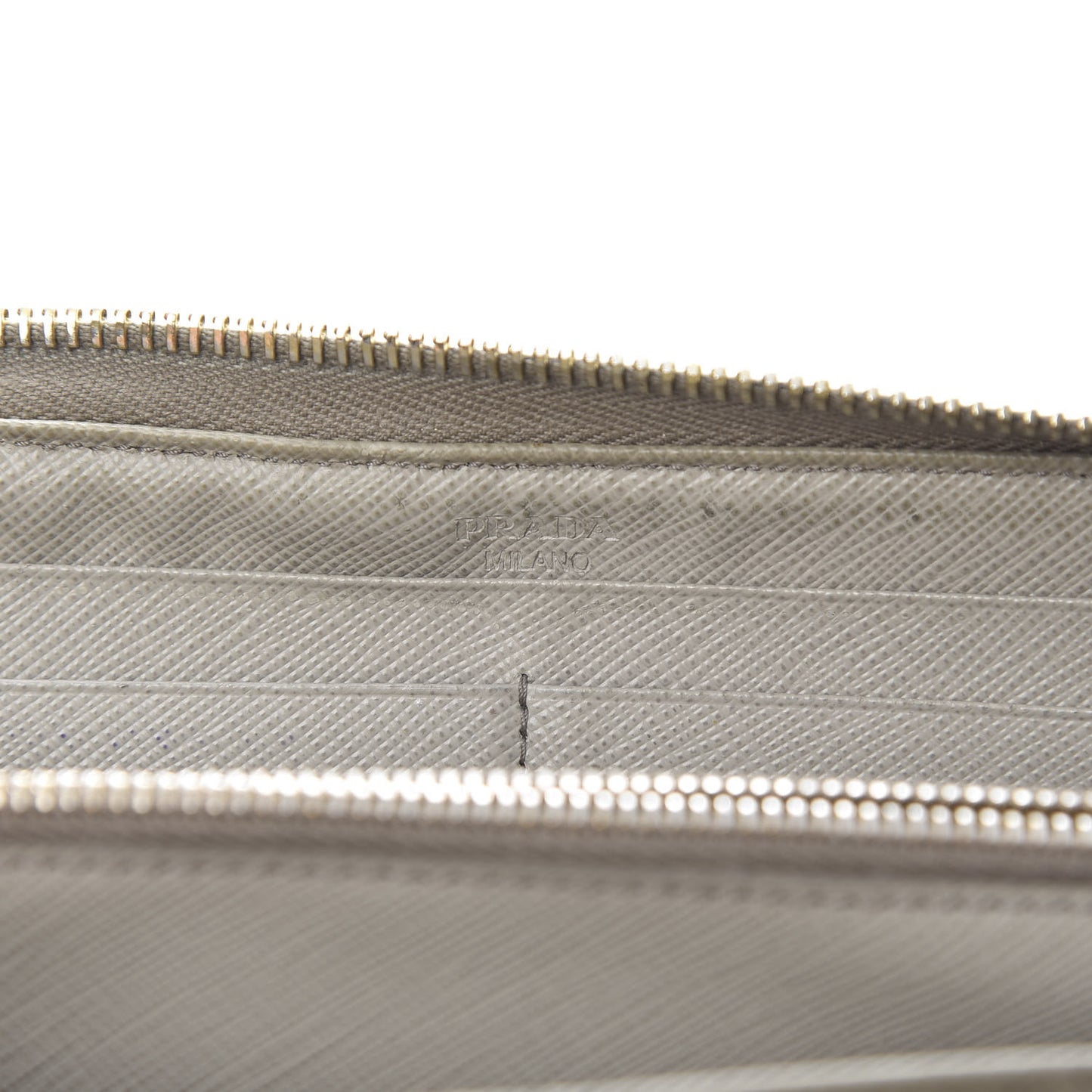 Saffiano Metal Zip Around Wallet Argilla