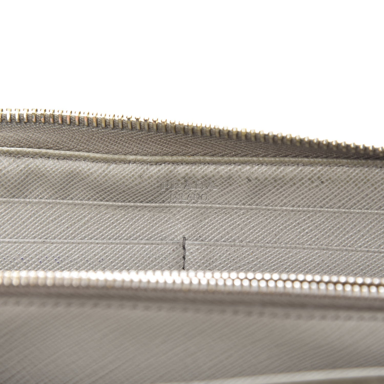 Prada Saffiano Metal Zip Around Wallet Argilla 6 of 20