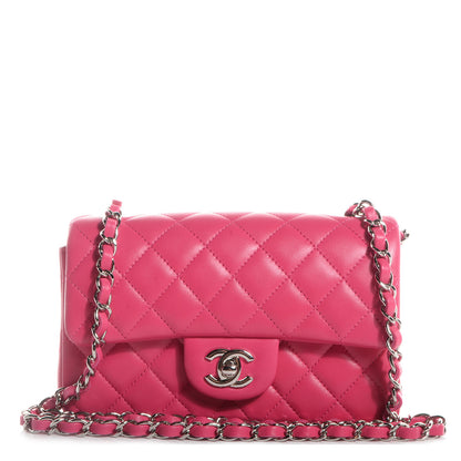 Chanel Lambskin Quilted Mini Flap Dark Pink 1 of 9