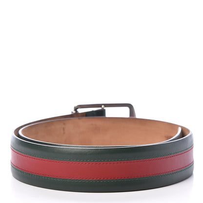Gucci Calfskin Web Belt 85 34 Green Red 3 of 11