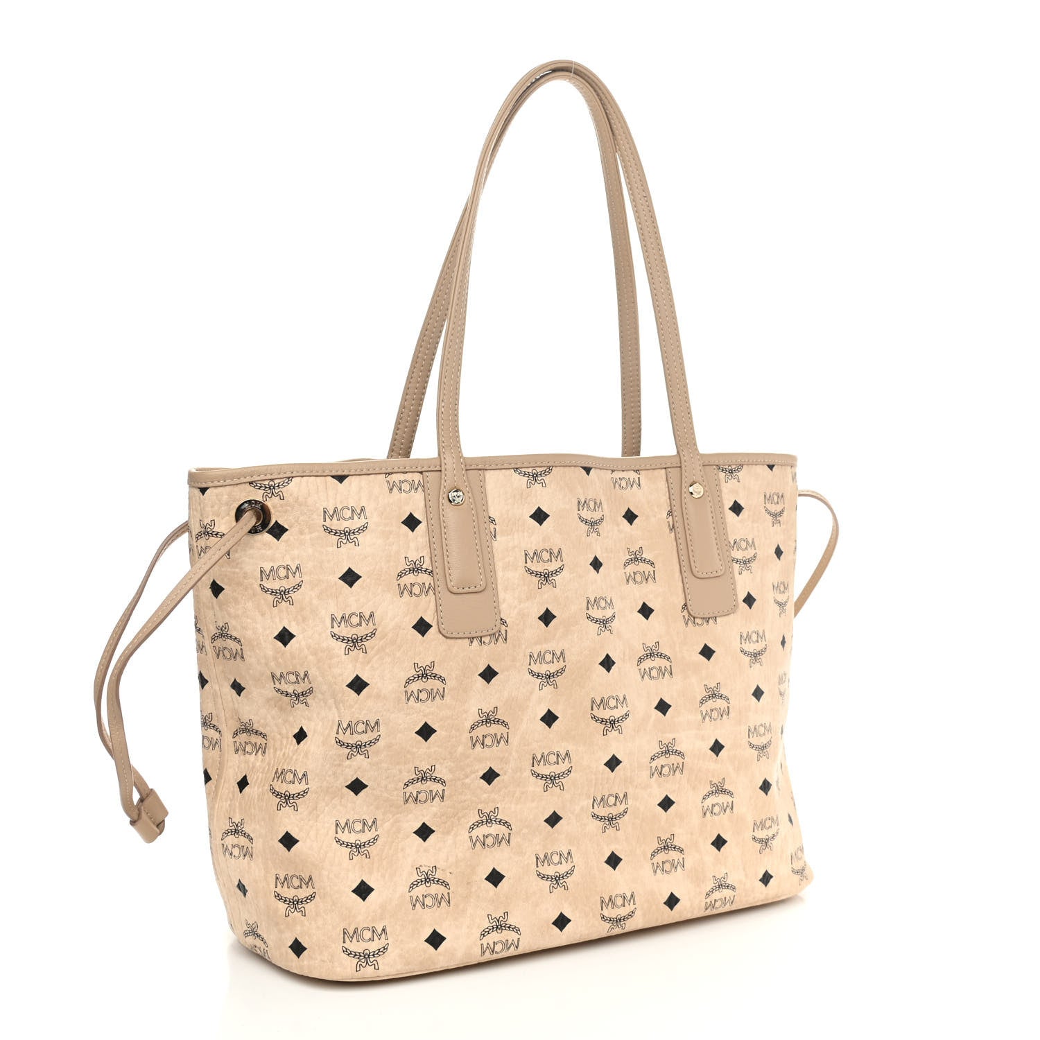 MCM Visetos Medium Liz Reversible Shopper Tote Beige 5 of 17