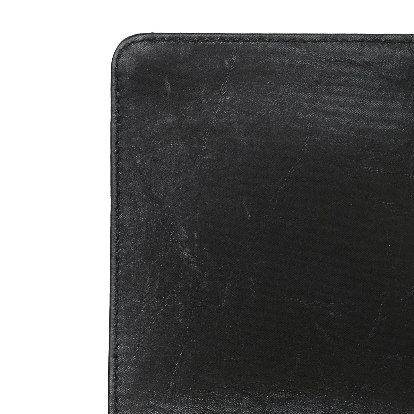 Iridescent Calfskin Embellished Double Stitch Medium Boy Flap Black