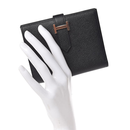 Hermes Epsom Bearn Compact Wallet Black 2 of 8