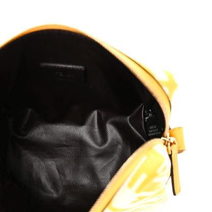 Fendi X SARAH COLEMAN Glazed Canvas Vitello King FF Vertigo Small Trapezoid Beauty Pouch Mimosa White 5 of 8
