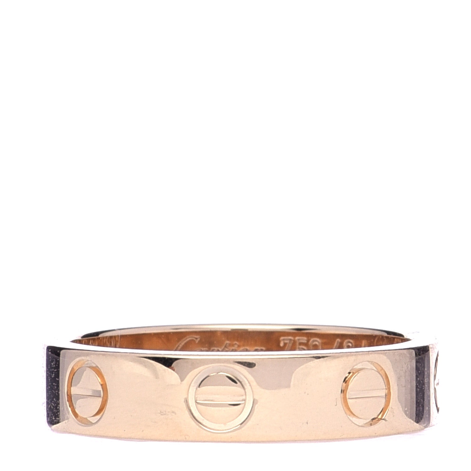 Cartier 18K Yellow Gold Diamond 4mm LOVE Wedding Band Ring 48 4.5 3 of 5
