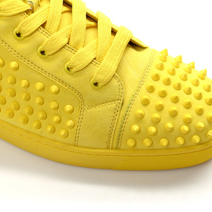 Christian Louboutin Veau Velours Mens Louis Spikes Flat Sneakers 46 Yellow 9 of 9