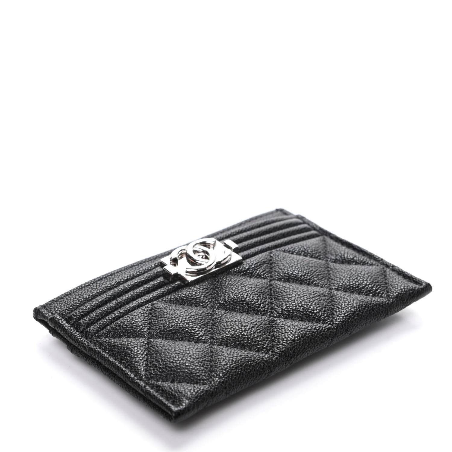 Chanel Caviar Quilted Boy Card Holder Black 4 of 8