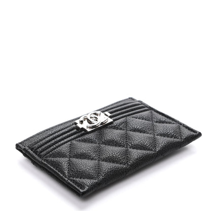 Chanel Caviar Quilted Boy Card Holder Black 4 of 8