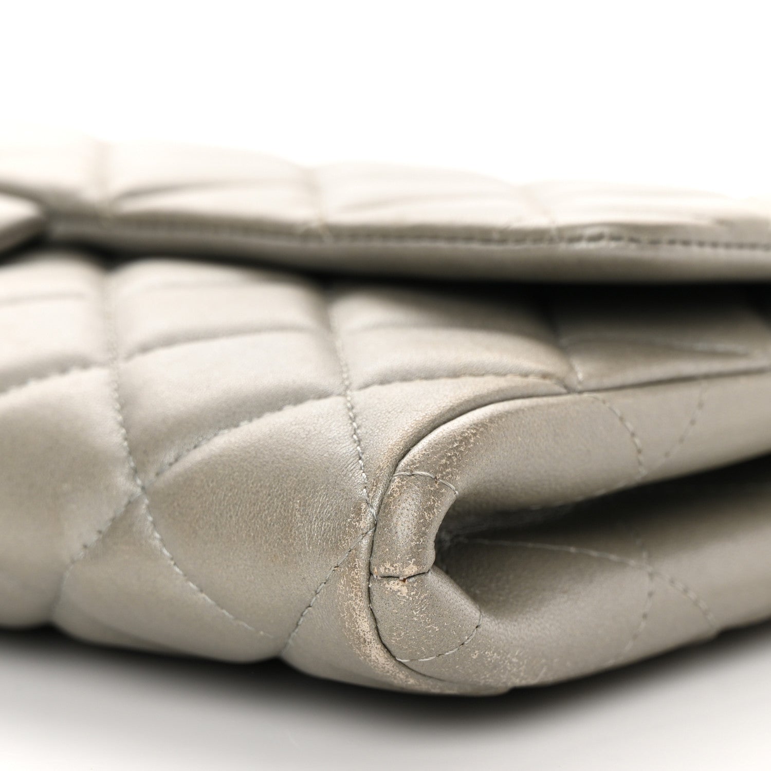 Chanel Lambskin Quilted Clutch With Chain Flap Grey 9 of 13