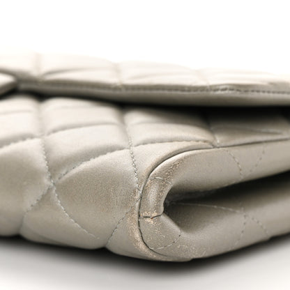 Chanel Lambskin Quilted Clutch With Chain Flap Grey 9 of 13