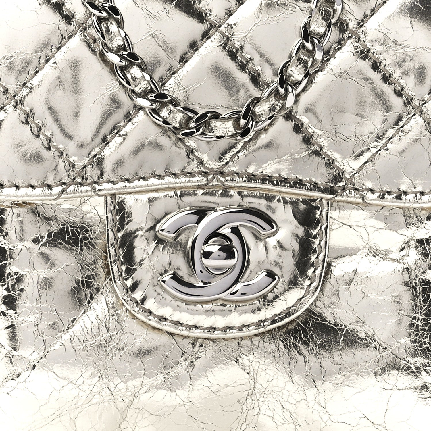 Chanel Crackled Aged Calfskin Mini Crossbody Flap Gold 8 of 12
