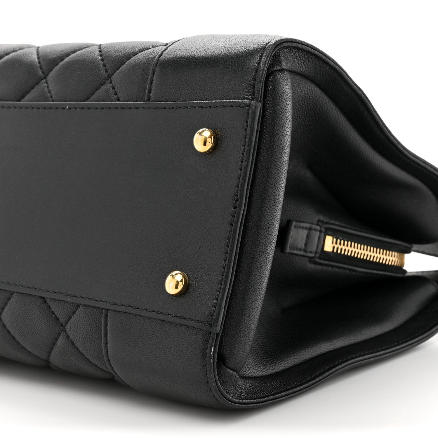 Chanel Sheepskin Quilted Mademoiselle Vintage Shopping Tote Black 9 of 17