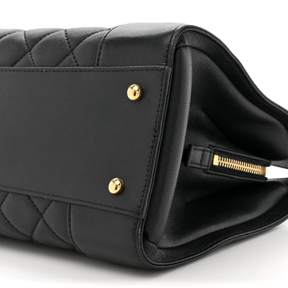 Chanel Sheepskin Quilted Mademoiselle Vintage Shopping Tote Black 9 of 17