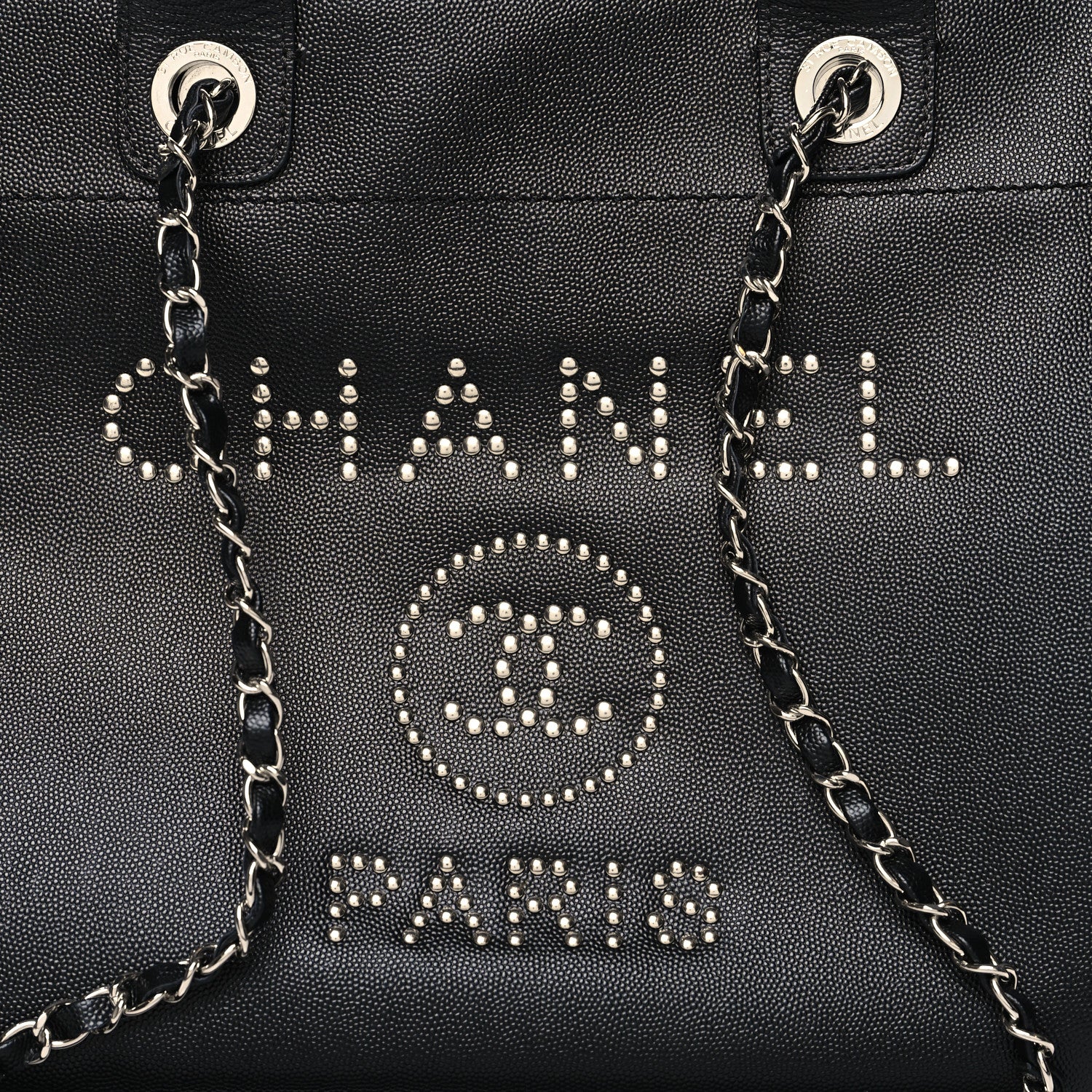 Chanel Caviar Small Studded Deauville Tote Black 7 of 11