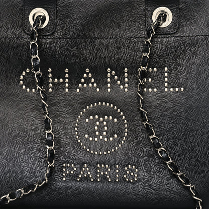 Chanel Caviar Small Studded Deauville Tote Black 7 of 11