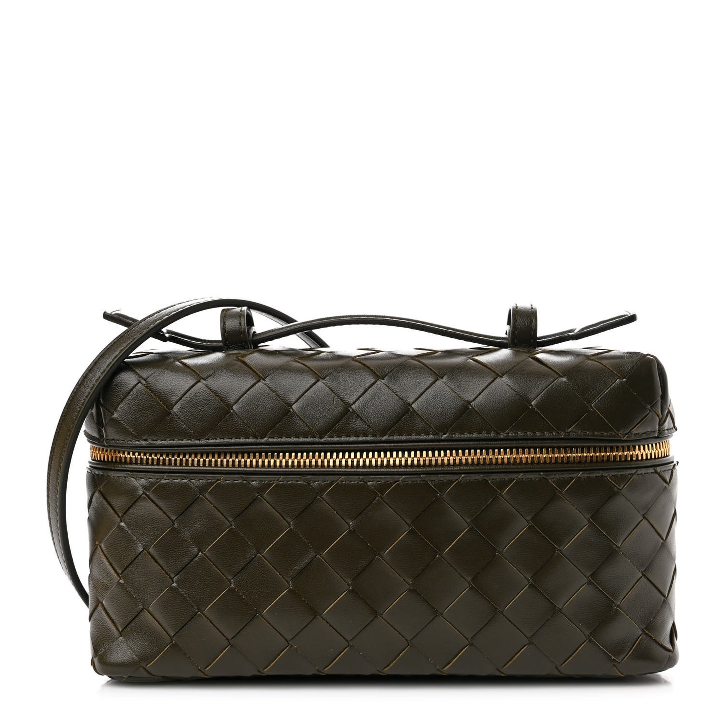 Calfskin Intrecciato Bang Bang Vanity Case Kaki