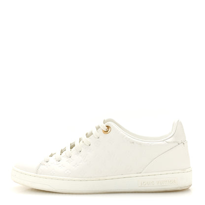 Louis Vuitton Calfskin Monogram Embossed Front Row Sneakers 36 White 1 of 9