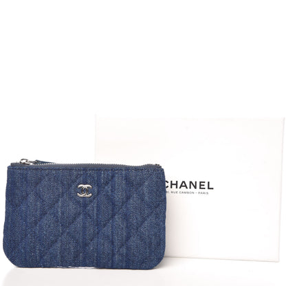Chanel Denim Quilted Small Cosmetic Case Blue 8 of 8