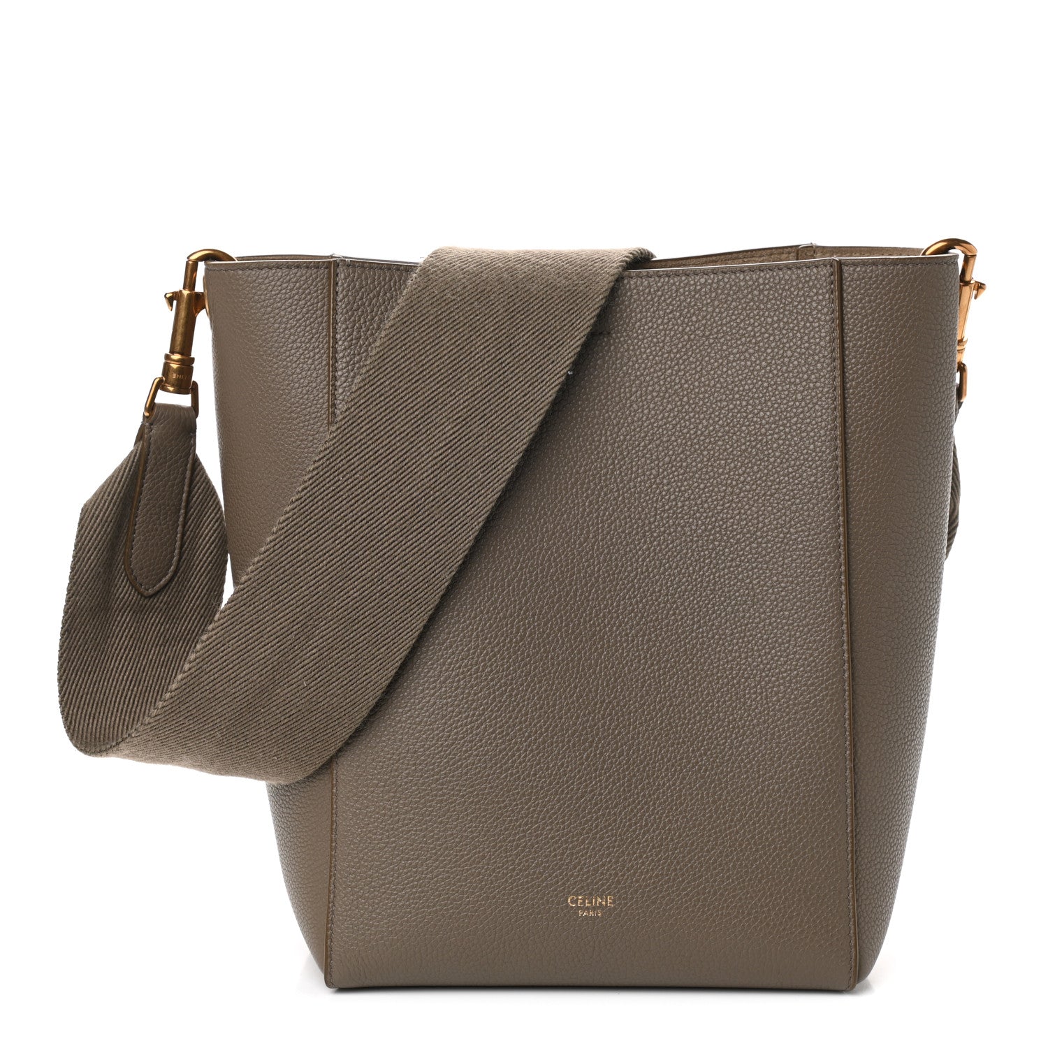 Celine Soft Grained Calfskin Small Sangle Bucket Bag Taupe 1 of 10