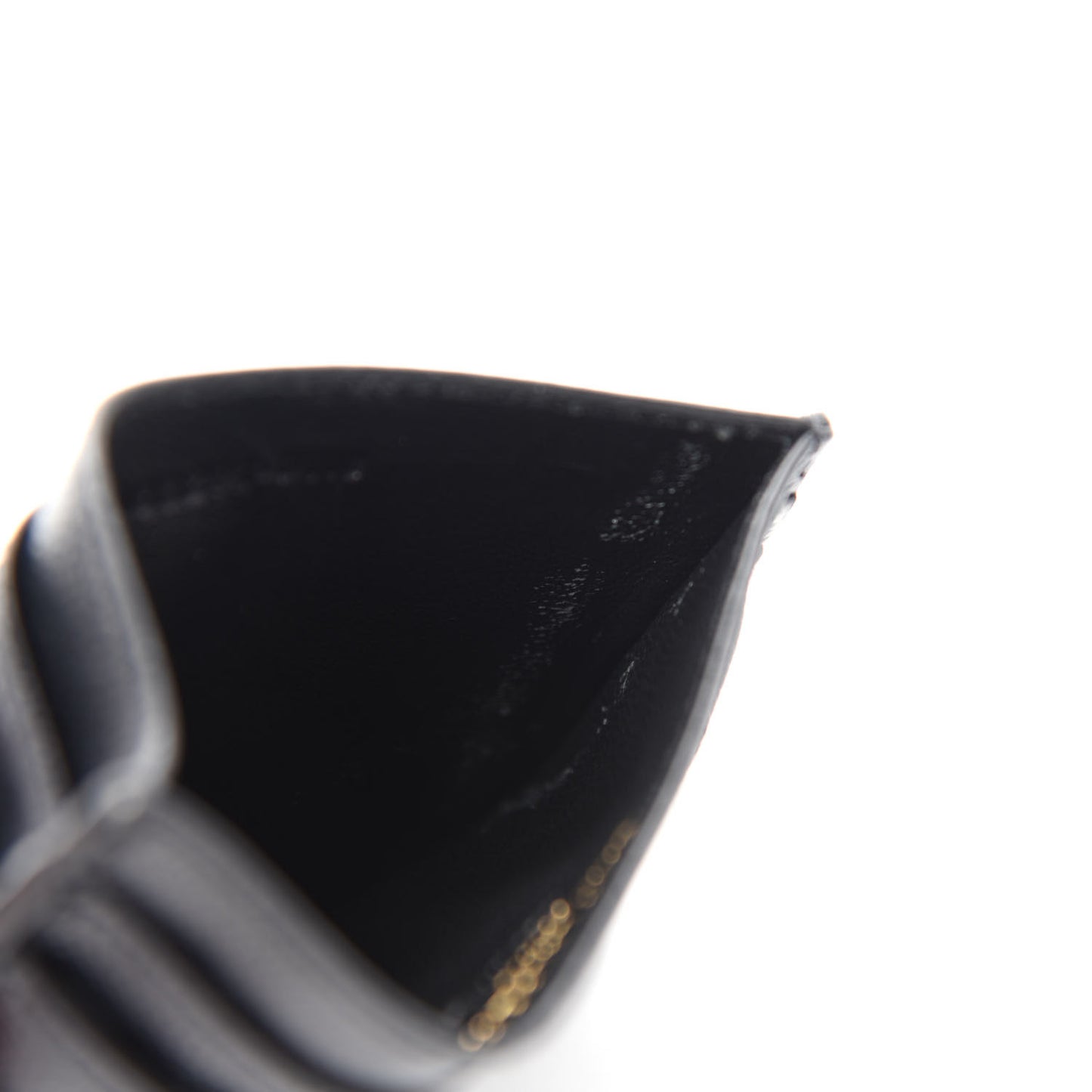Grain De Poudre Matelasse Chevron Monogram Credit Card Case Black