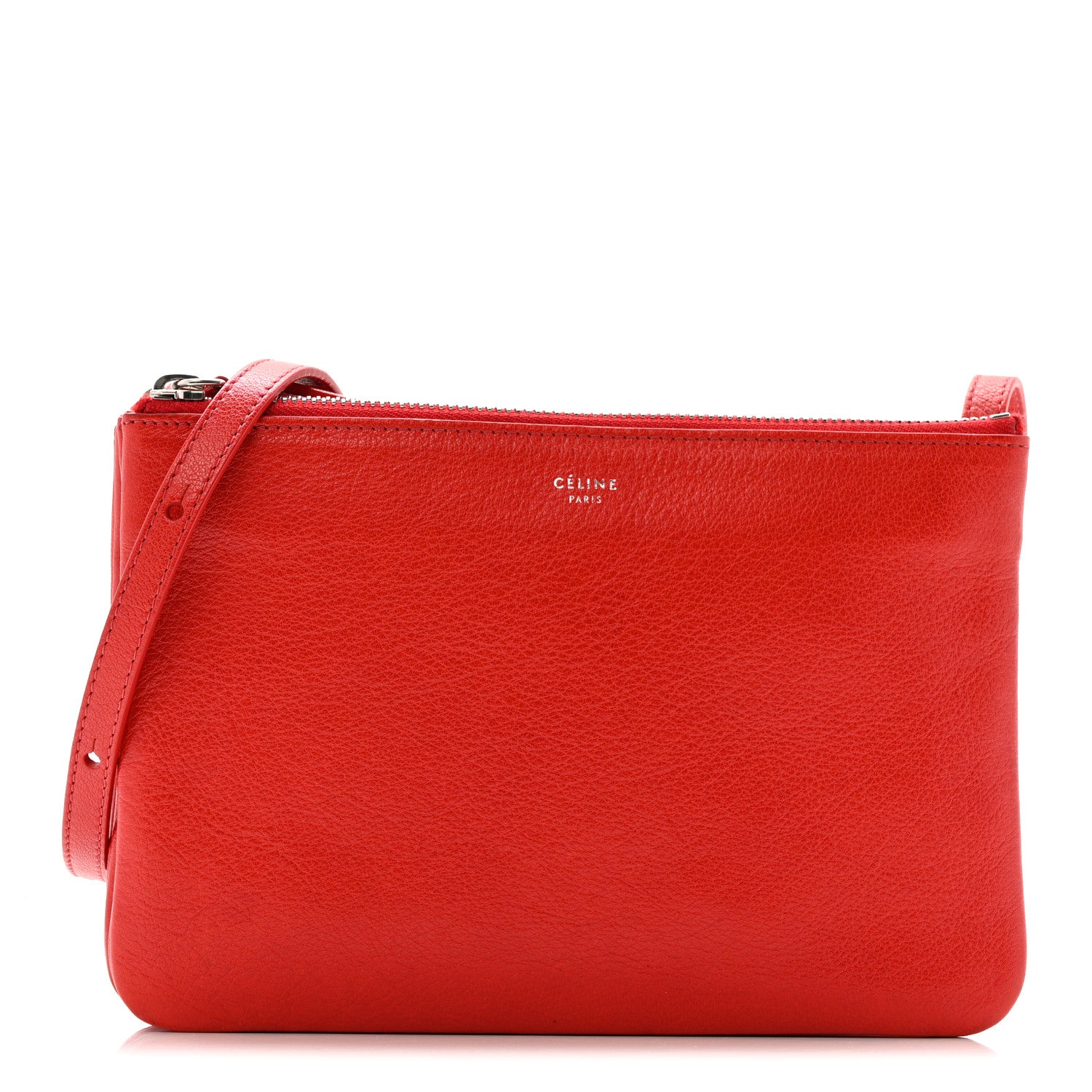 Celine Goatskin Small Trio Crossbody Bag Alizarin 1 of 15