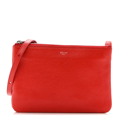 Celine Goatskin Small Trio Crossbody Bag Alizarin 1 of 15