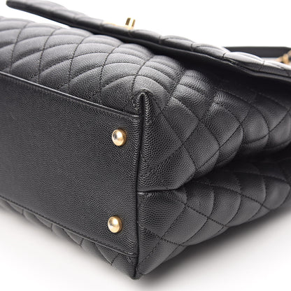 Chanel Caviar Lizard Quilted Medium Coco Handle Flap Black 9 of 11