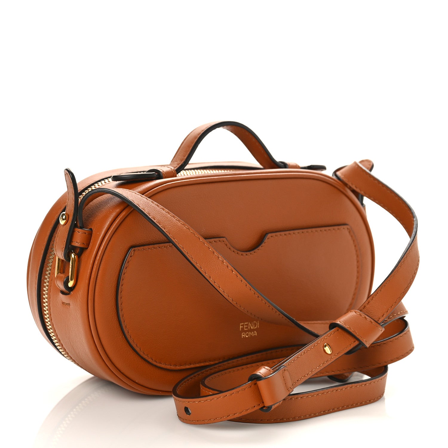 Fendi Vitello Grace Camoscio O'Lock Mini Camera Case Cuoio 2 of 8
