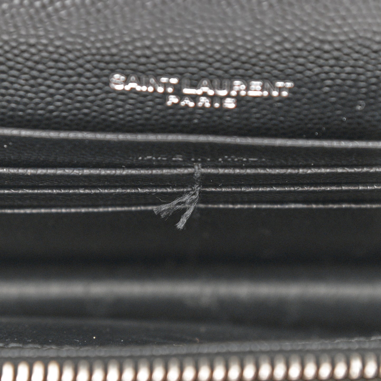 Grain De Poudre Matelasse Chevron Monogram Envelope Chain Wallet Black