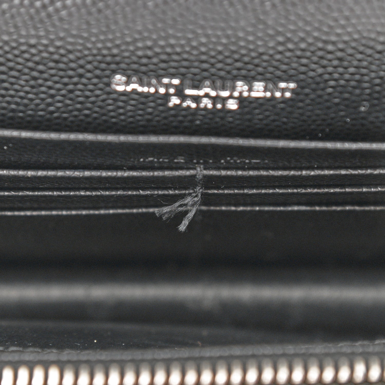 Saint Laurent Grain De Poudre Matelasse Chevron Monogram Envelope Chain Wallet Black 9 of 9