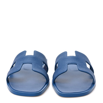 Hermes Epsom Oran Sandals 37 Bleu Bleuet 2 of 8