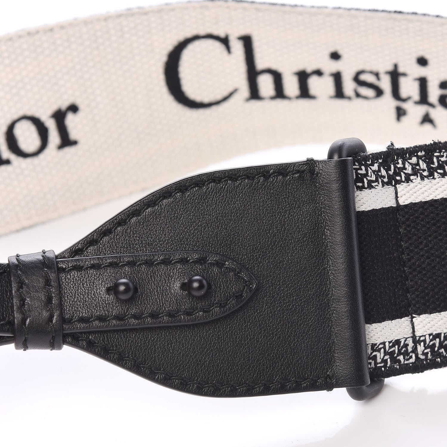 Christian Dior Canvas Embroidered Shoulder Strap Black Ultramatte 7 of 7