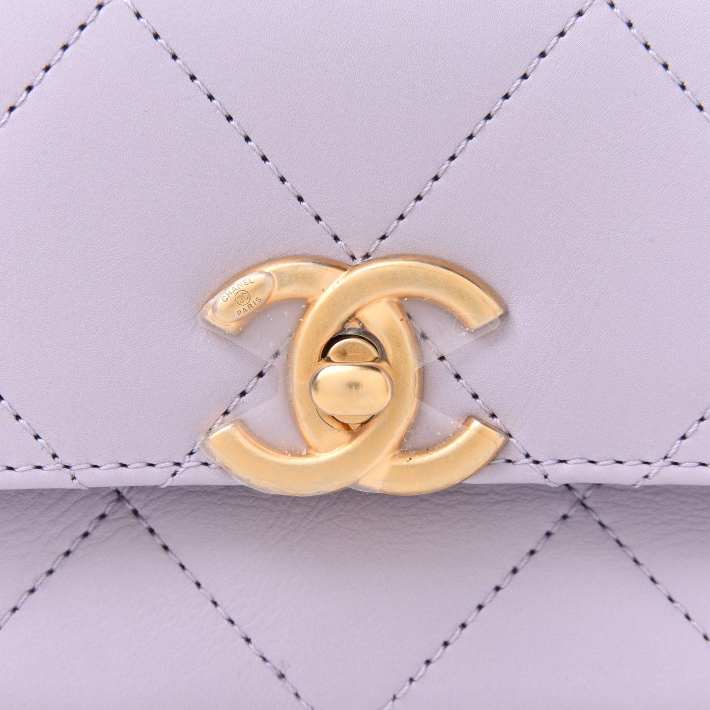 Calfskin Quilted Mini Framing Chain Bag Light Purple