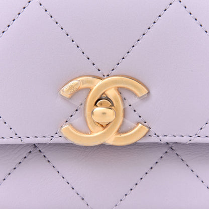 Chanel Calfskin Quilted Mini Framing Chain Bag Light Purple 8 of 10